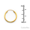 Polished Endless Small Hoop Earrings - 14K Yellow Gold 2mm x 0.8 inch thumb 1