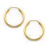 Polished Endless Small Hoop Earrings - 14K Yellow Gold 2mm x 0.8 inch thumb 0