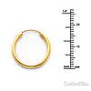 Polished Endless Small Hoop Earrings - 14K Yellow Gold 2mm x 0.7 inch thumb 1
