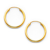 Polished Endless Small Hoop Earrings - 14K Yellow Gold 2mm x 0.7 inch thumb 0
