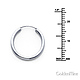Polished Endless Small Hoop Earrings - 14K White Gold 2mm x 0.7 inch thumb 1
