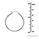 Polished Hinge Round Medium Hoop Earrings - 14K White Gold 2mm x 1.38 inch thumb 1
