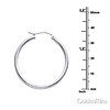 Polished Hinge Round Medium Hoop Earrings - 14K White Gold 2mm x 1.38 inch thumb 1