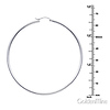 Polished Hinge Extra Large Hoop Earrings - 14K White Gold 2mm x 2.6 inch thumb 1