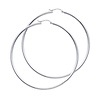 Polished Hinge Extra Large Hoop Earrings - 14K White Gold 2mm x 2.6 inch thumb 0