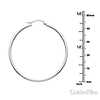 Polished Hinge Large Hoop Earrings - 14K White Gold 2mm x 1.8 inch thumb 1