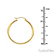 Polished Round Medium Hoop Earrings - 14K Yellow Gold 2mm x 1.2 inch thumb 1