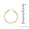 Polished Round Medium Hoop Earrings - 14K Yellow Gold 2mm x 1.2 inch thumb 1