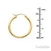 Polished Hinge Medium Hoop Earrings - 14K Yellow Gold 2mm x 1 inch thumb 1