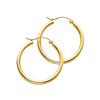 Polished Hinge Medium Hoop Earrings - 14K Yellow Gold 2mm x 1 inch thumb 0