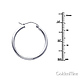 Polished Hinge Medium Hoop Earrings - 14K White Gold 2mm x 1 inch thumb 1