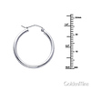 Polished Hinge Medium Hoop Earrings - 14K White Gold 2mm x 1 inch thumb 1