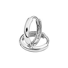 1.5mm Mini Solid Gold Huggie Earrings in 14K White Gold 0.3in