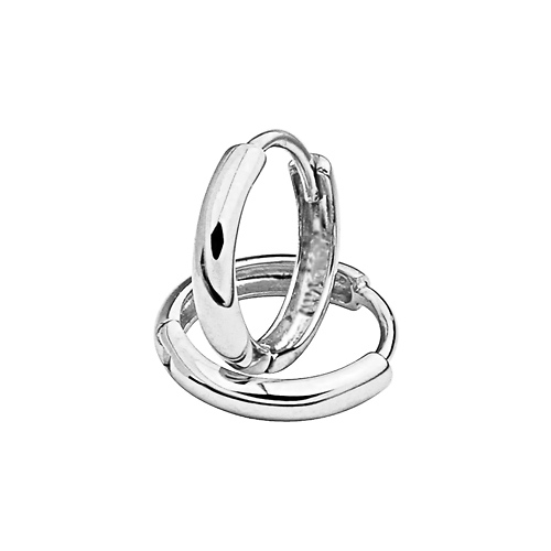 1.5mm Mini Solid Gold Huggie Earrings in 14K White Gold 0.3in Slide 0
