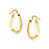 Oval Twist Small Hoop Earrings - 14K Yellow Gold thumb 0