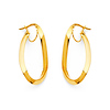 Oval Twist Medium Hoop Earrings - 14K Yellow Gold thumb 0