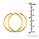 Medium Round CZ Hoop Earrings - 14K Yellow Gold 1.38 inch thumb 1