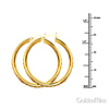 Medium Round-Cut CZ Hoop Earrings - 14K Yellow Gold 1.2 inch thumb 1