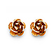 Rose Stud Earrings in 14K Yellow Gold thumb 1