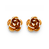 Rose Stud Earrings in 14K Yellow Gold thumb 1