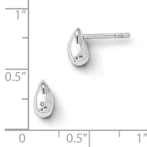 White Ice Diamond Accent Raindrop Earrings - Sterling Silver Slide 2