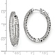 Elliot Skye In & Out 3-Row Pave CZ Small Oval Hoop Earrings - Sterling Silver Rhodium thumb 1