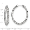 Elliot Skye In & Out 3-Row Pave CZ Medium Oval Hoop Earrings - Sterling Silver Rhodium thumb 1