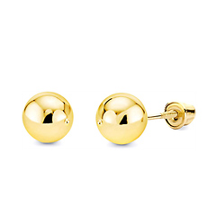 6mm Solid Gold Ball Stud Earrings in 14K Yellow Gold