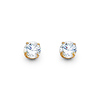 4mm 14K Yellow Gold Round-Cut Cubic Zirconia CZ Stud Earrings - Push Backs thumb 0