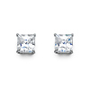 5mm 14K White Gold Princess-Cut Cubic Zirconia CZ Stud Earrings 1.5ctw - Push Backs thumb 0