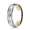 6mm 14K Two-Tone High Polished Center Cut Benchmark Wedding Ring thumb 0
