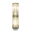 6mm 14K Yellow Gold Parallel Grooves Benchmark Wedding Band thumb 1