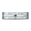 6mm Flat Groove Comfort Fit 14K White Gold Benchmark Wedding Ring thumb 0