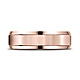 6mm 14K Rose Gold Satin Grooved Beveled Wedding Band Ring by Benchmark thumb 1