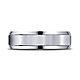 6mm 14K White Gold Satin Grooved Beveled Wedding Band Ring by Benchmark thumb 1