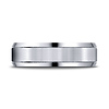 6mm 14K White Gold Satin Grooved Beveled Wedding Band Ring by Benchmark thumb 1