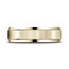 6mm 14K Yellow Gold Satin Grooved Beveled Wedding Band Ring by Benchmark thumb 1