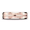 6mm 14K Rose Gold High Polish Beveled Benchmark Wedding Band thumb 1