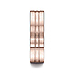 6mm 14K Rose Gold Parallel Grooves Satin Finished Benchmark Wedding Band thumb 1