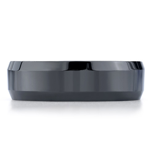 7mm High Polished Beveled Edge Black Ceramic Ring - Benchmark Forge Slide 1