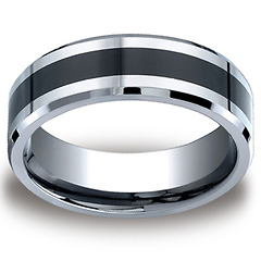 7mm Men's Black Ceramic Inlay Benchmark Cobaltchrome Ring