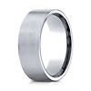 8mm 14K White Gold Satin Finish Benchmark Wedding Band thumb 0