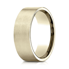 8mm 14K Yellow Gold Satin Finish Benchmark Wedding Band