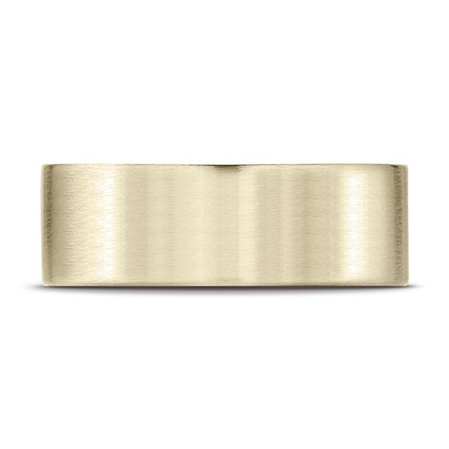 8mm 14K Yellow Gold Satin Finish Benchmark Wedding Band Slide 1