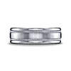 7.5mm 14K White Gold Rope Benchmark Wedding Ring with Satin Finish thumb 1