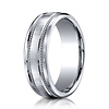 7.5mm 14K White Gold Rope Benchmark Wedding Ring with Satin Finish thumb 0