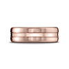 7.5mm 14K Rose Gold Satin Finished Center Cut Benchmark Wedding Band thumb 1