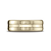 7.5mm 14K Yellow Gold Satin Finished Center Cut Benchmark Wedding Band thumb 1