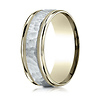 8mm 14K Two-Tone Gold Hammered Benchmark Wedding Band thumb 0