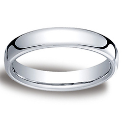 4.5mm Euro Comfort-Fit Flat Classic Wedding Band - 14K, 18K White Gold